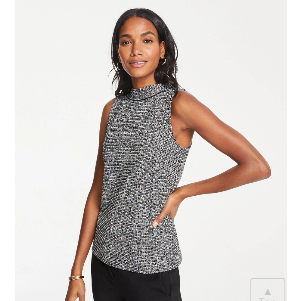 Ann Taylor mockneck shell w/ color flecks - small